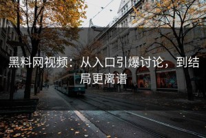 黑料网视频：从入口引爆讨论，到结局更离谱