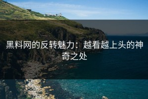 黑料网的反转魅力：越看越上头的神奇之处