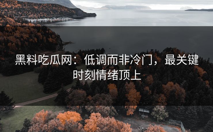 黑料吃瓜网:低调而非冷门,最关键时刻情绪顶上 黑料吃瓜网:低调而非冷门,最关键时刻情绪顶上