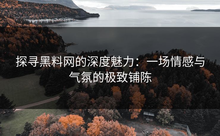 探寻黑料网的深度魅力:一场情感与气氛的极致铺陈 探寻黑料网的深度魅力:一场情感与气氛的极致铺陈